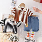 2PC Bear Suit Brown Stripes